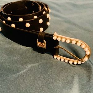 Women’s Black belt with pearl embellishment size XL